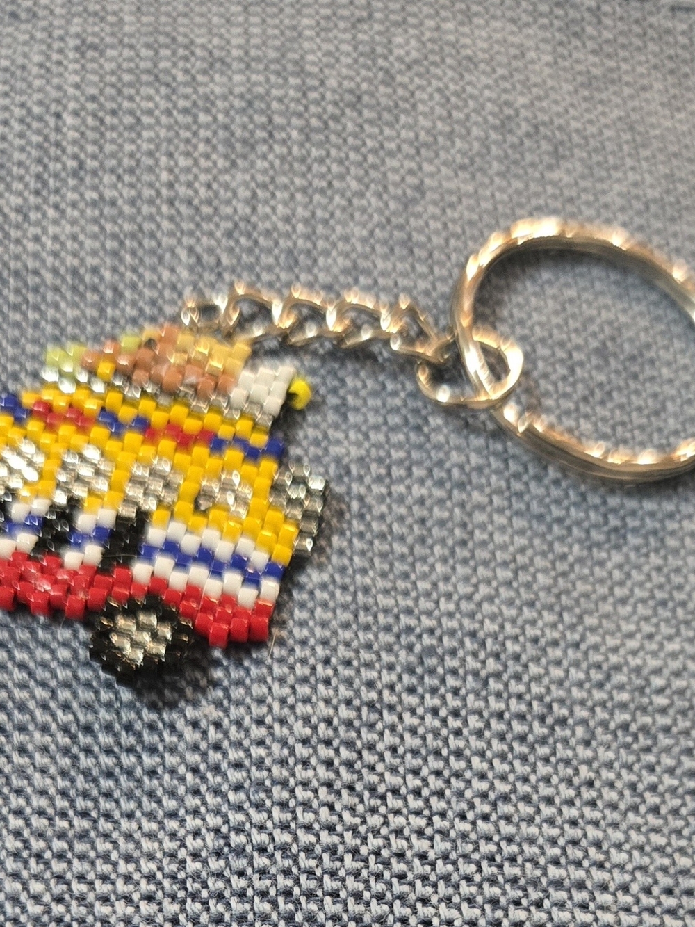 Handmade Colombian Chiva Beaded Keychain 🇨🇴